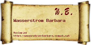 Wasserstrom Barbara névjegykártya