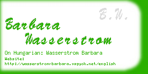 barbara wasserstrom business card